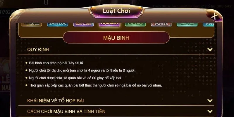 Quy tắc chơi game mậu binh Gemwin chuẩn xác