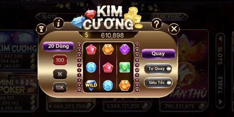 Các tính năng thú vị được thiết lập trong game nổ hũ Kim Cương